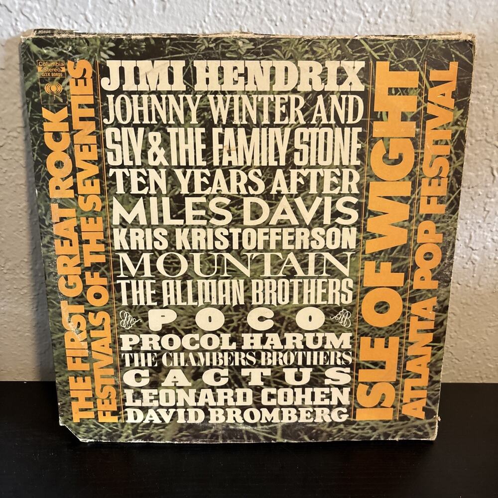 1st Great Rock Festivals of the 70'S Isle of Wright 3 LP Vinyl Record 1971 VGC A